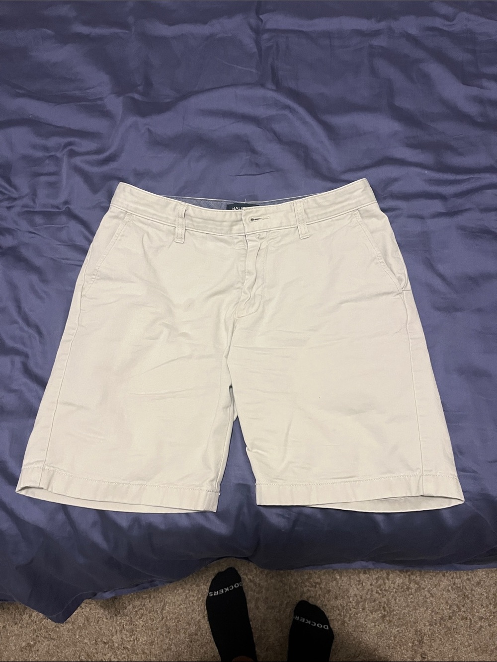 Nautica Beige Flat-Front Chino Shorts